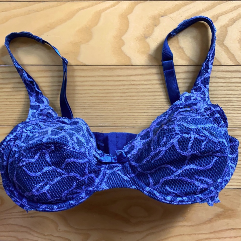 Denim Blue Lacy Leonisa Stretch Bra